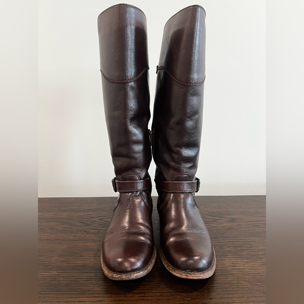 FRYE Tall Brown Leather Riding Boots